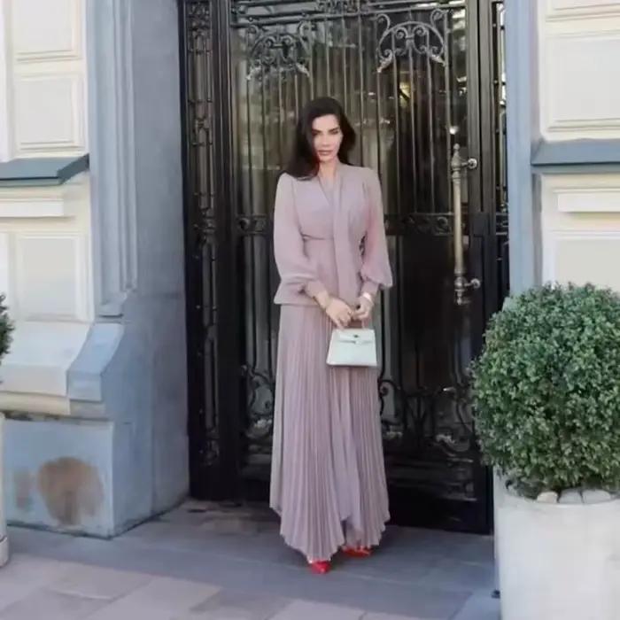 Ensemble 3 pièces élégant en mousseline de soie pour femmes