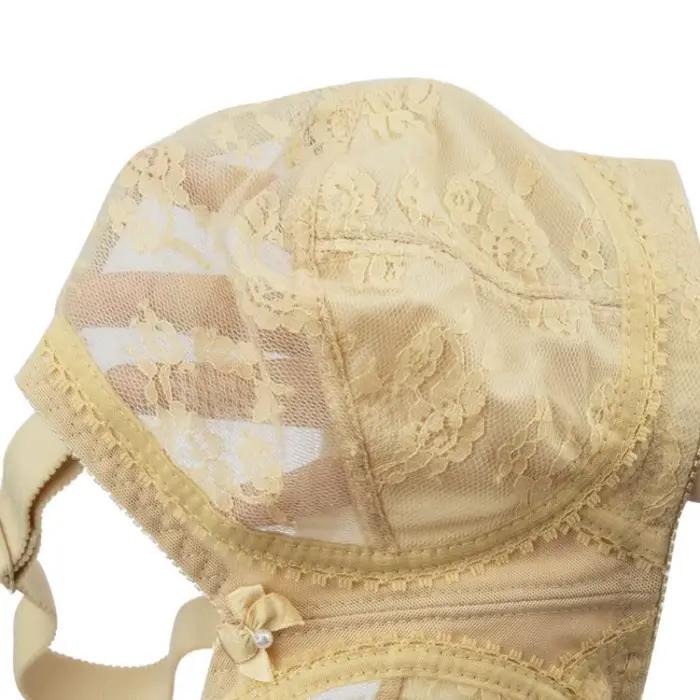 Soutiens-gorge en dentelle sans fil pour femmes, sans éponge, évider, sexy, lingerie, bonnet complet, grande tasse, mince, grande taille, sous-vêtements féminins