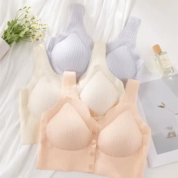Soutien-gorger d'allaitement sans couture pour femmes enceintes boutonné devant en nylon avec dentelle fleur pour tous les jours et occasions spéciales