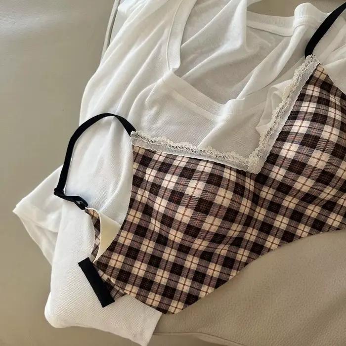 Lingerie sans couture à motif rétro pour femme