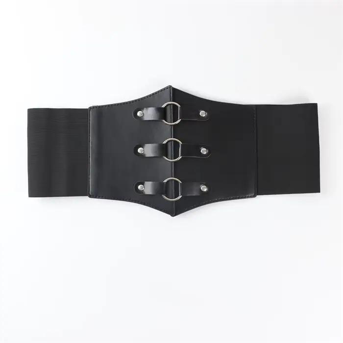 Ceinture Corset en cuir Pu Super large pour femmes, ceinture amincissante, élastique, taille haute, polyvalente pour le quotidien, Bustier