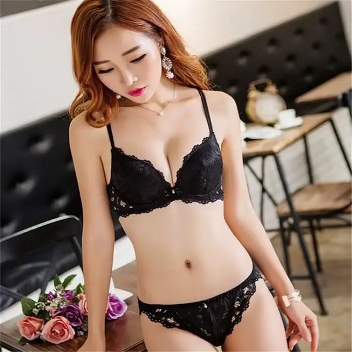 Soutien-gorge brodé en dentelle avec nœud papillon pour femme