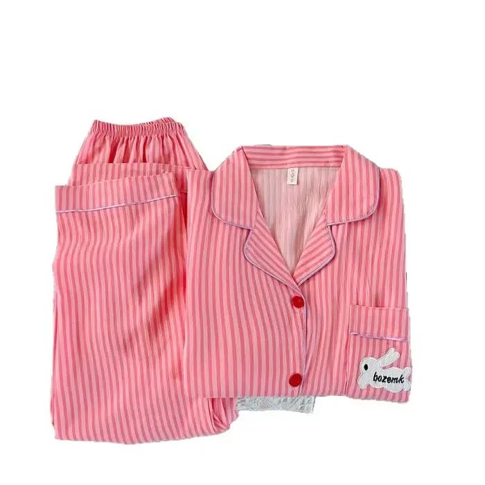 Pyjama pour femmes, ensemble pantalon long à manches longues