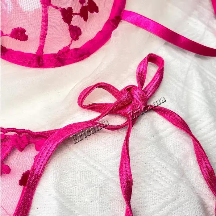 Ensemble de lingerie semi-transparent avec broderie florale, soutien-gorge et string intimes pour femmes, lingerie sexy et sous-vêtements