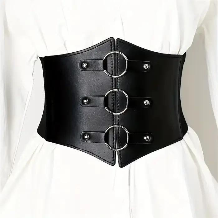 Ceinture Corset en cuir Pu Super large pour femmes, ceinture amincissante, élastique, taille haute, polyvalente pour le quotidien, Bustier