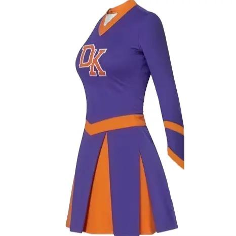 Costume de pom-pom girl violet de l'école secondaire de Jennifer, inspiré de Megan Fox, ensemble jupe de compétition pour fille