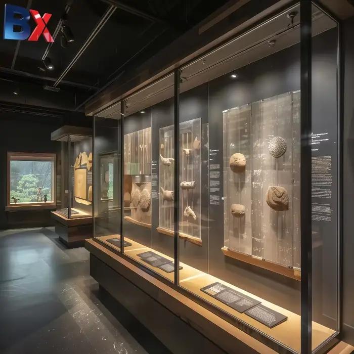 Vitrine de musée personnalisable avec climatisation et éclairage LED pour l'exposition d'objets et d'antiquités
