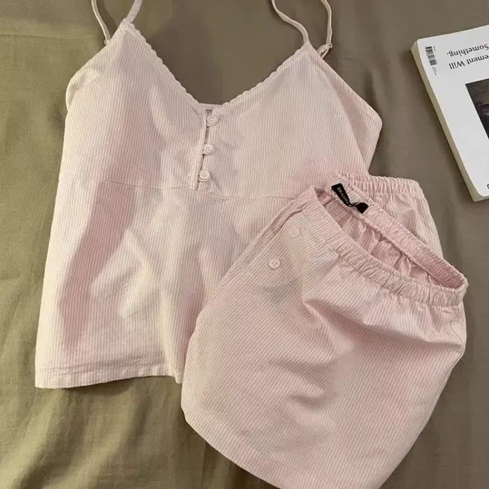 2025 nouveaux vêtements de nuit en coton femmes été à manches courtes Shorts mignon