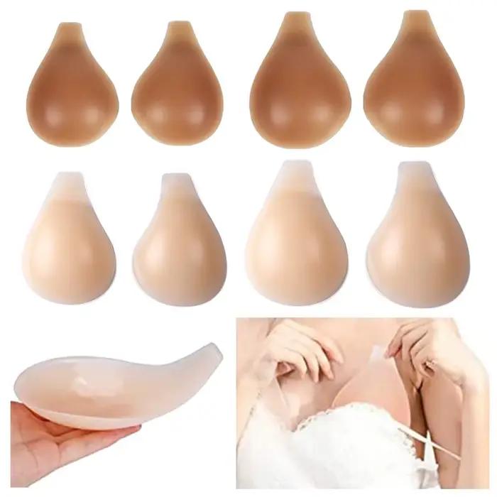 Soutien-gorge auto-adhésif en silicone pour femmes, coussin de soutien-gorge sexy, rehausseur de poitrine, autocollants de poitrine sans bretelles, pétales de poitrine, couleur chair