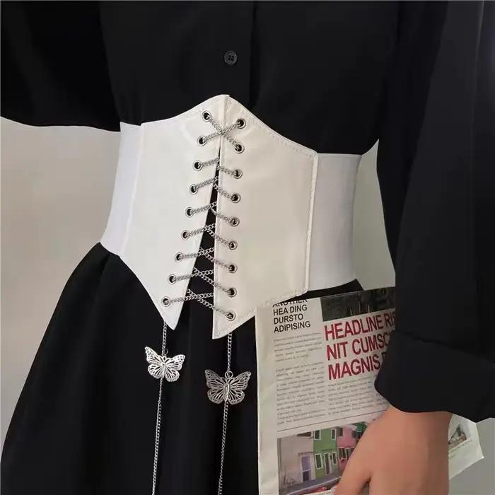 JOCorset papillon en similicuir pour femme, large environnement, amincissant, corps saillant, ceinture, élastique, serré, taille haute pour 03/Wear
