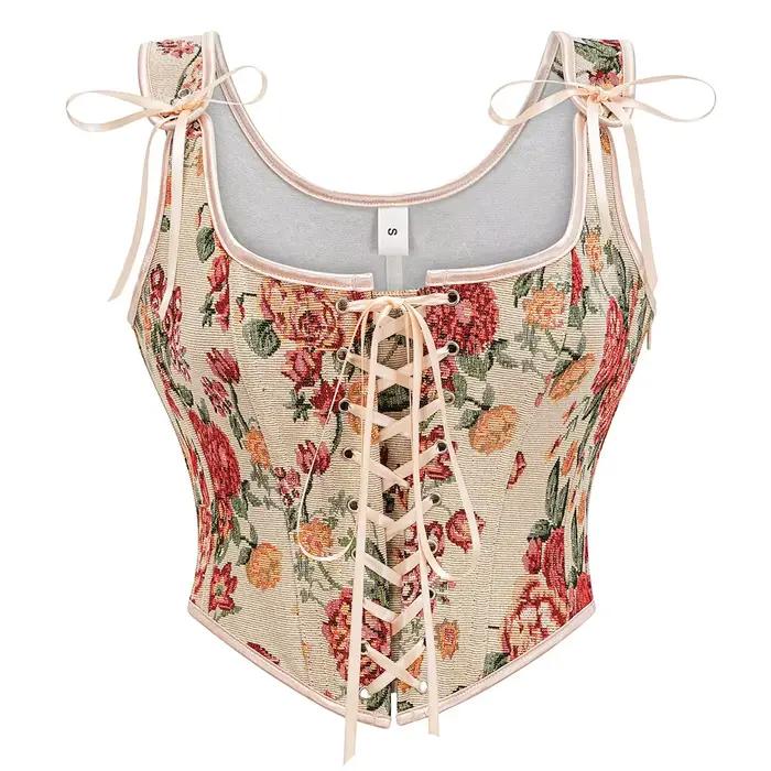 Corset de maintien de la taille à motif floral Renaissance pour femme