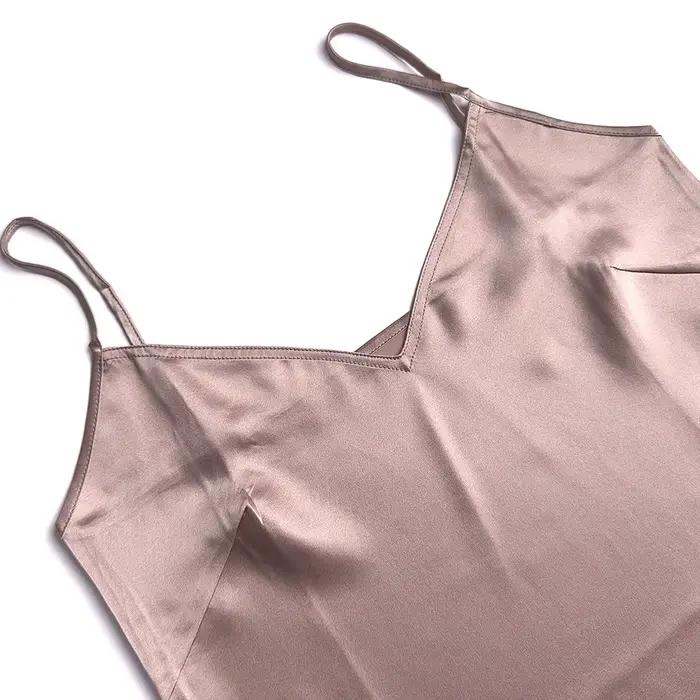 Chemise de nuit en soie de mûrier pour femmes