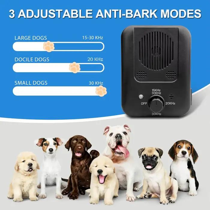 Dispositif anti-aboiement pour chien, 3 vitesses, dispositif de contrôle des aboiements ultrasonique, dispositifs de dissuasion rechargeables et étanches, dispositif anti-aboiement pour chien