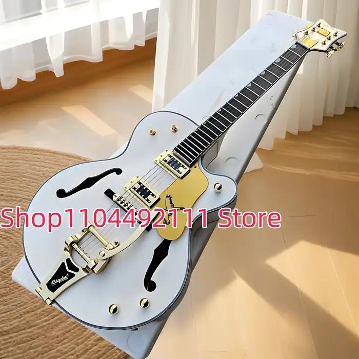 Guitare électrique Jazz à corps Semi-creux de bonne qualité, avec touche Bigs Tremolo en ébène, haute qualité, personnalisable, offre spéciale