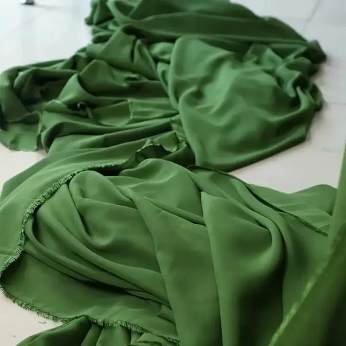 Tissu en Mousseline de Soie Verte Georgette Haute Densité, pour Doublure de Jupe d'Été, Chemise, Pantalon, Robe, Vêtements de Bricolage Faits à la Main
