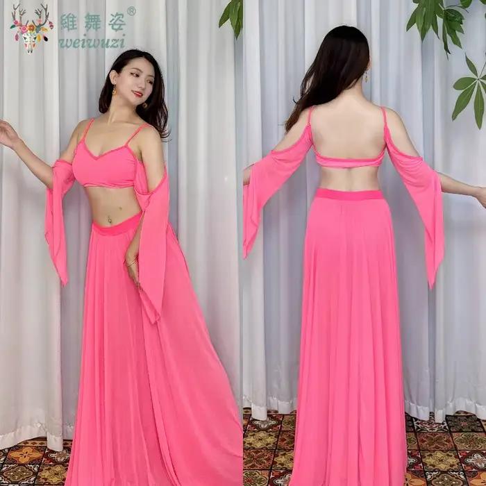 Ensemble de Costumes de danse du ventre, tenue, jupe et haut, ensemble de 2 pièces pour femmes adultes, vêtements de travail pour pratique de Performance sur scène