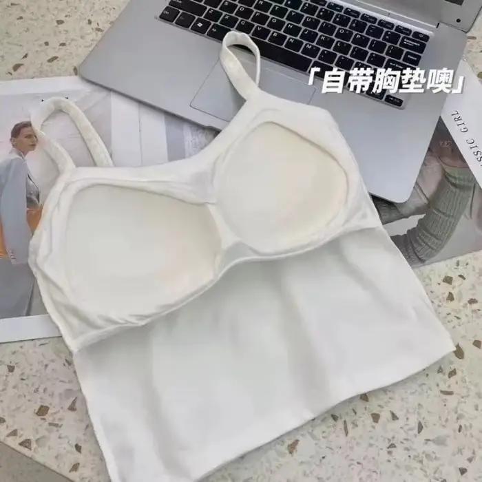 Camisole d'été polyvalente avec soutien-gorge intégré pour femme