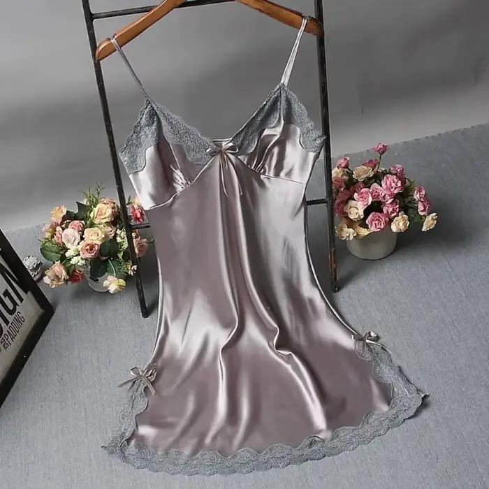 Sexy dentelle Patchwork Camisola Lingerie nuisette robe de mariée vêtements de nuit chemise