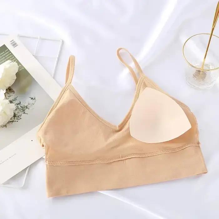 Soutien-gorge push-up sans couture pour femme, brassière de sport à dos élégant, bralette, haut tube féminin, sous-vêtement avec coussinets de poitrine