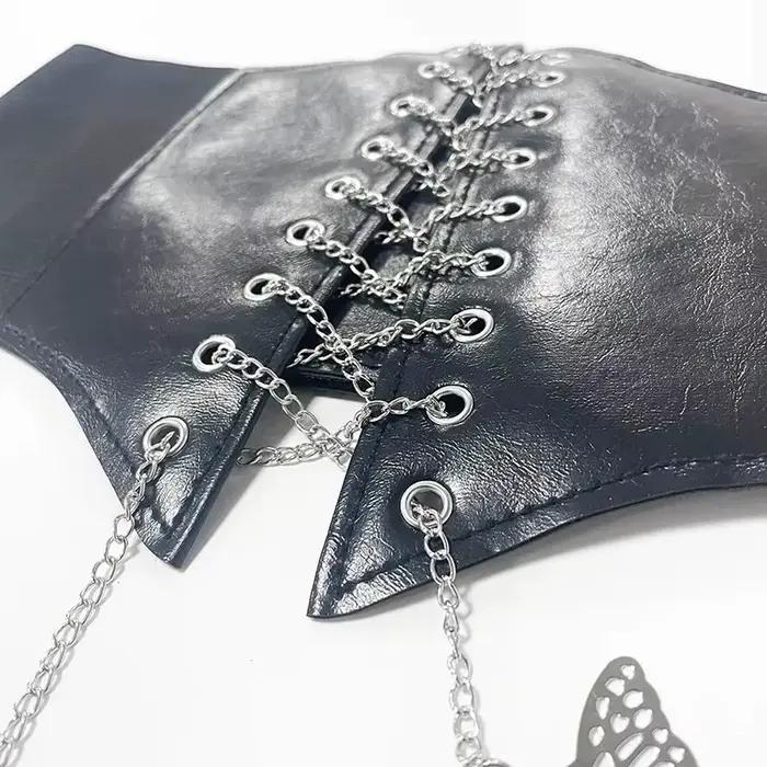 Corset à chaîne papillon, ceintures larges en Faux cuir, ceinture amincissante façonnant le corps pour femmes, élastique serré, taille haute pour un usage quotidien