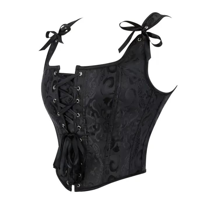 Corset gothique avec bretelles débardeur à lacets Vintage Bustier Steampunk Korsett Shapewear femmes Sexy Corselet Feminino