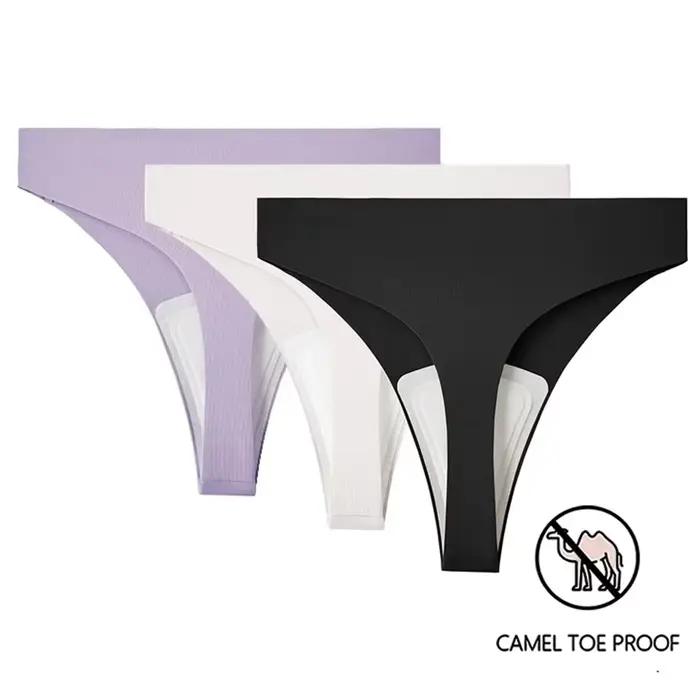 Culottes string anti-camel toe pour femmes, sans couture, pour l'entraînement, le yoga, la course à pied et les leggings