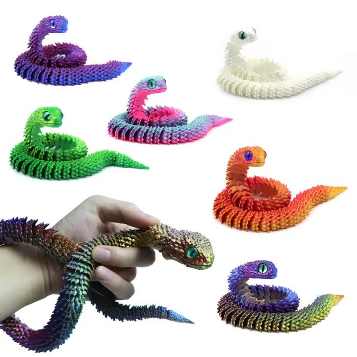 Oeufs de serpent imprimés en 3D, décoration de maison, moules de serpent créatifs réduisant la pression, articles de décoration pour la maison, figurines d'anime rotatives en mouvement