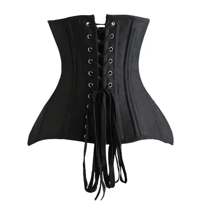 Femmes sous le buste haut Corset os en acier minceur gothique Bustier hauts taille formateur Cincher ceintures noir