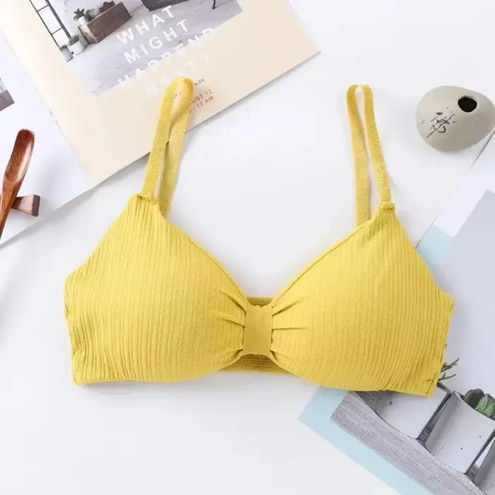 Brassière en coton confort rembourré soutien-gorge haut femme Bralette sous-vêtements sans couture sans fil