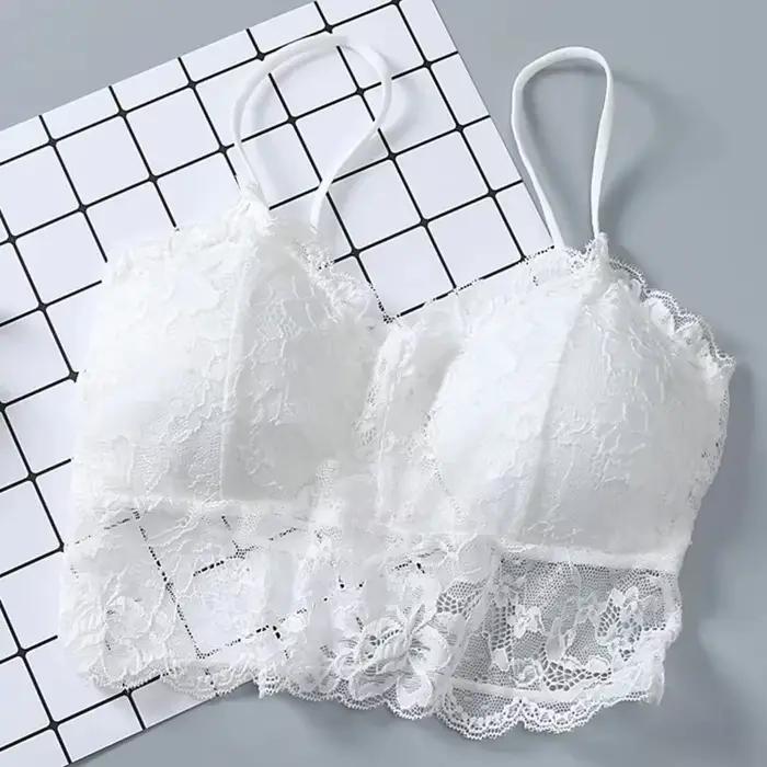 Été femmes dentelle haut sexy soleil hauts sans manche rembourré Bralette soutien-gorge Bustier fermeture éclair dos Club boléro réservoir lingerie жletiе белье