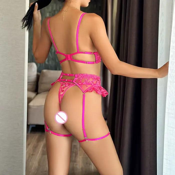 Diccvicc-Soutien-gorge en dentelle florale pour femme