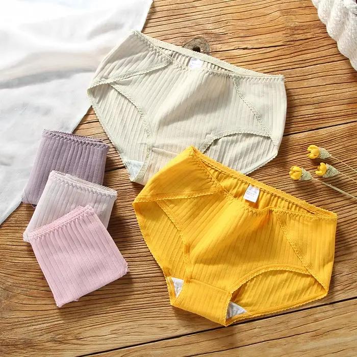 Sous-vêtements en dentelle pour femmes, culotte en pur coton, taille basse, sans couture, culotte pour filles, confortable et douce