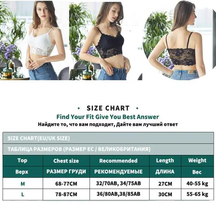 Bralette en dentelle florale pour femme – Crop top en dentelle festonnée à double bretelles avec bonnets rembourrés, caraco en dentelle transparente pour lingerie et usage quotidien