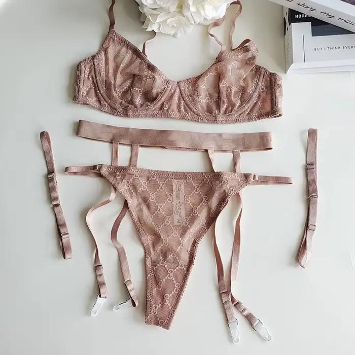 Ensemble soutien-gorge et culotte transparents pour femmes