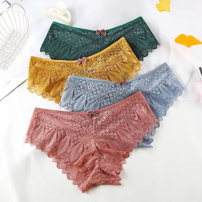 Culotte en dentelle transparente pour femmes