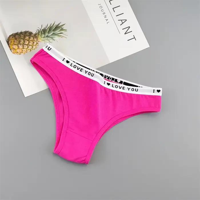 Culotte en coton avec lettres romantiques pour femme