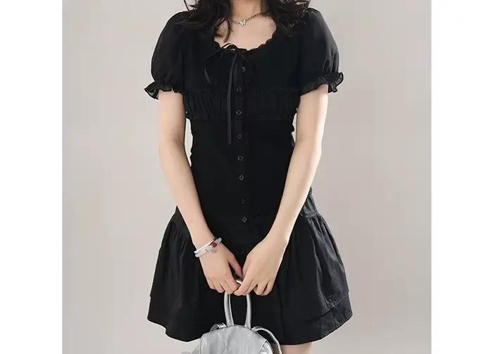 Ensemble chemise noire et jupe pour femme