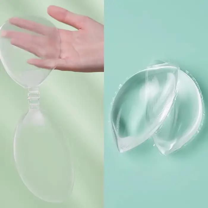 Soutien-gorge push up invisible en silicone transparent bouton avant pour agrandissement de poitrine sans bretelles dos aux adhésif occaions spéciales femmes elegance glamour