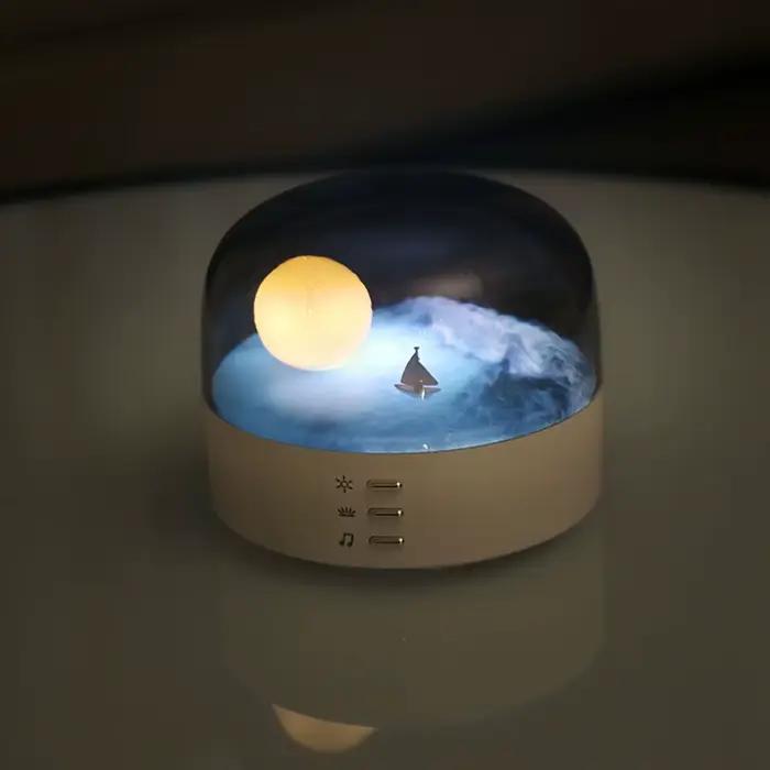 Veilleuse créative à gradation continue, lampe d'ambiance de chevet, Protection des yeux, lune, cadeau romantique, décoration de salle, ornements