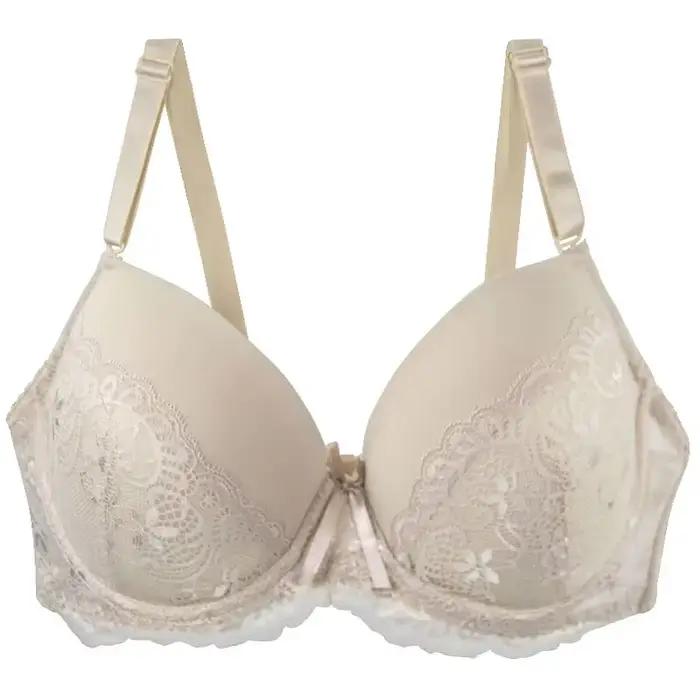 Soutien-gorge sans couture grande taille pour femme, en coton et dentelle, respirant, anti-affaissement, effet push-up, pour l'automne
