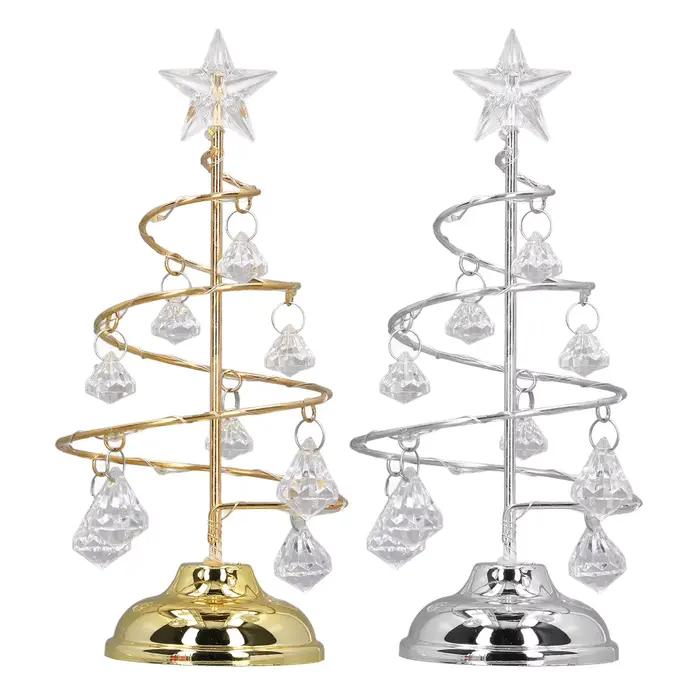 Décoration de lampe d'arbre de Noël à LED, type d'arbre de Noël, veilleuses, petit ornement décoratif en cristal, cadeau de bonne année