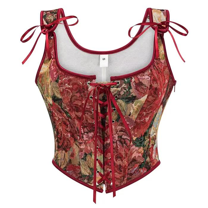 Corset de maintien de la taille à motif floral Renaissance pour femme