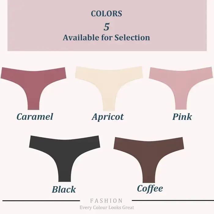 5 pièces Sexy sans couture culotte brésilienne pour femmes string femme taille basse couleur unie slips confortable