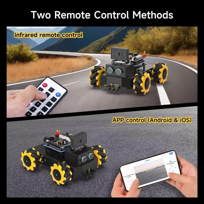 Yahboom-Kit de voiture robot intelligent UNO R3, Robodu37V2 avec caméra WiFi ESP32, corps en métal, jouet robotique, bricolage pour Ardu37
