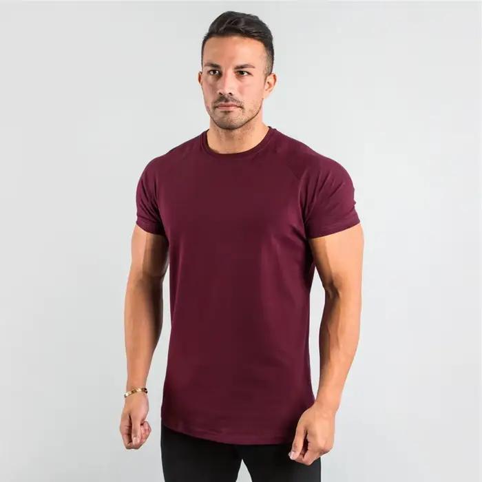Fitness T-Shirt hommes musculation à manches courtes Sport course T-shirt hommes vêtements de Sport chemises d'entraînement hommes hommes gymnase été hauts T-Shirt