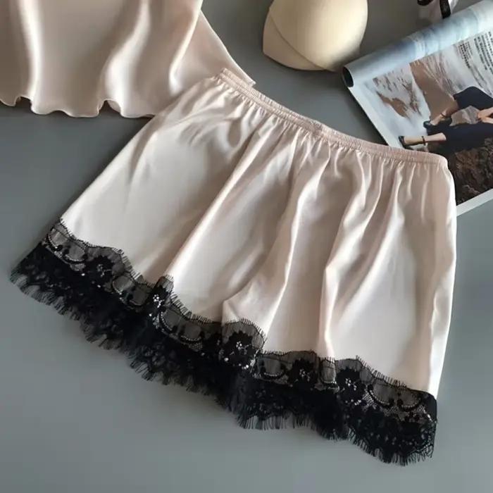 Ensemble pyjama en Satin et dentelle pour femmes