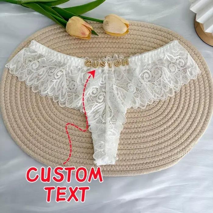 Lettres en cristal personnalisées nom caleçon culotte Sexy dentelle bikini
