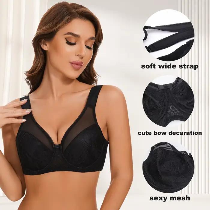 Sheroine Soutien-gorge minimiseur en dentelle florale pour femme