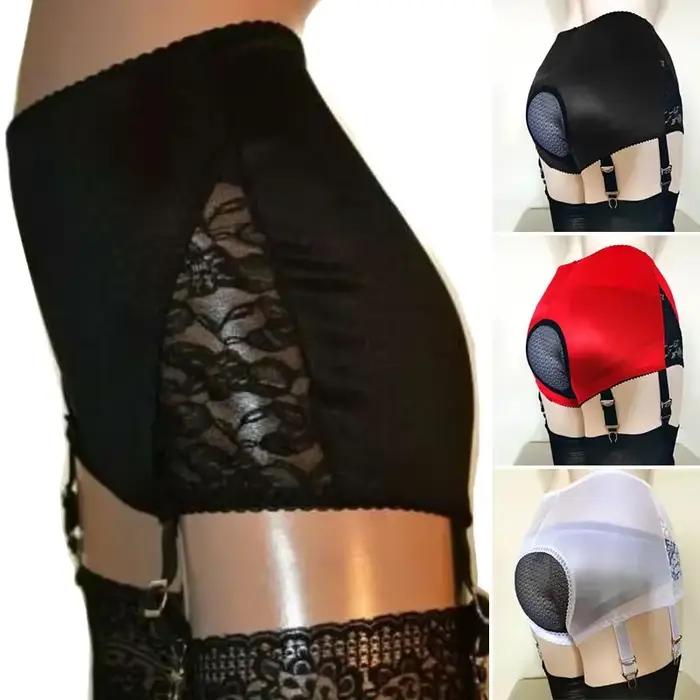 Porte-jarretelles en dentelle florale taille haute pour femmes