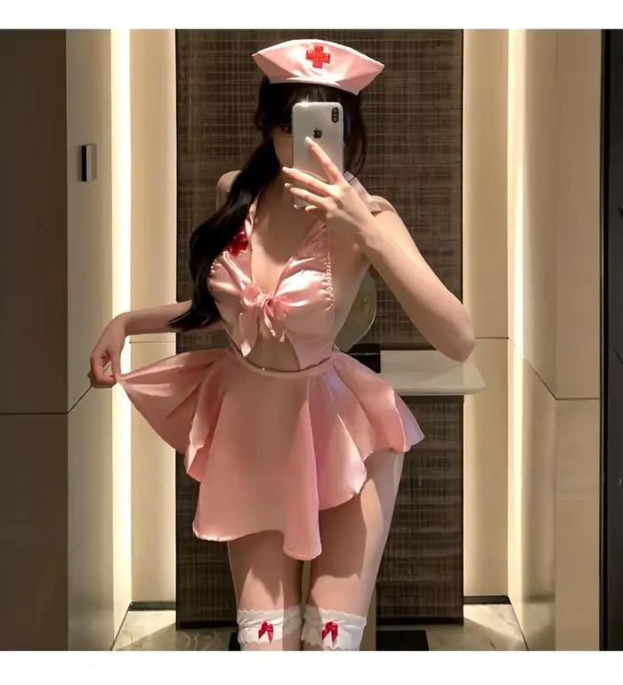 Nouvelle lingerie sexy et douce à col en V profond